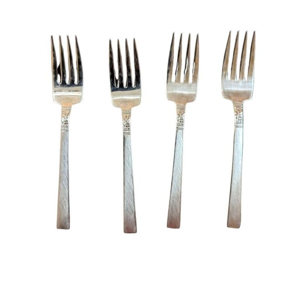Oneida  Northland (Stainless, WM Dalton glassy finish  salad fork  6 1/2 in set - Picture 3 of 7